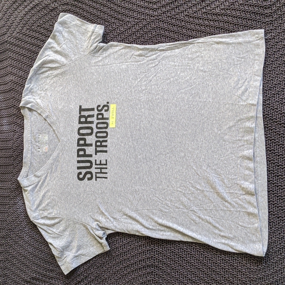 Under Armour Gray Support The Troop V-Neck (Size M)